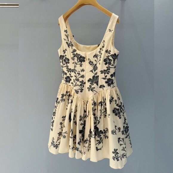 Agua By Agua Bendita Pluma Guayacan appliquéd gathered printed Cotton Mini Dress - Picture 5 of 12